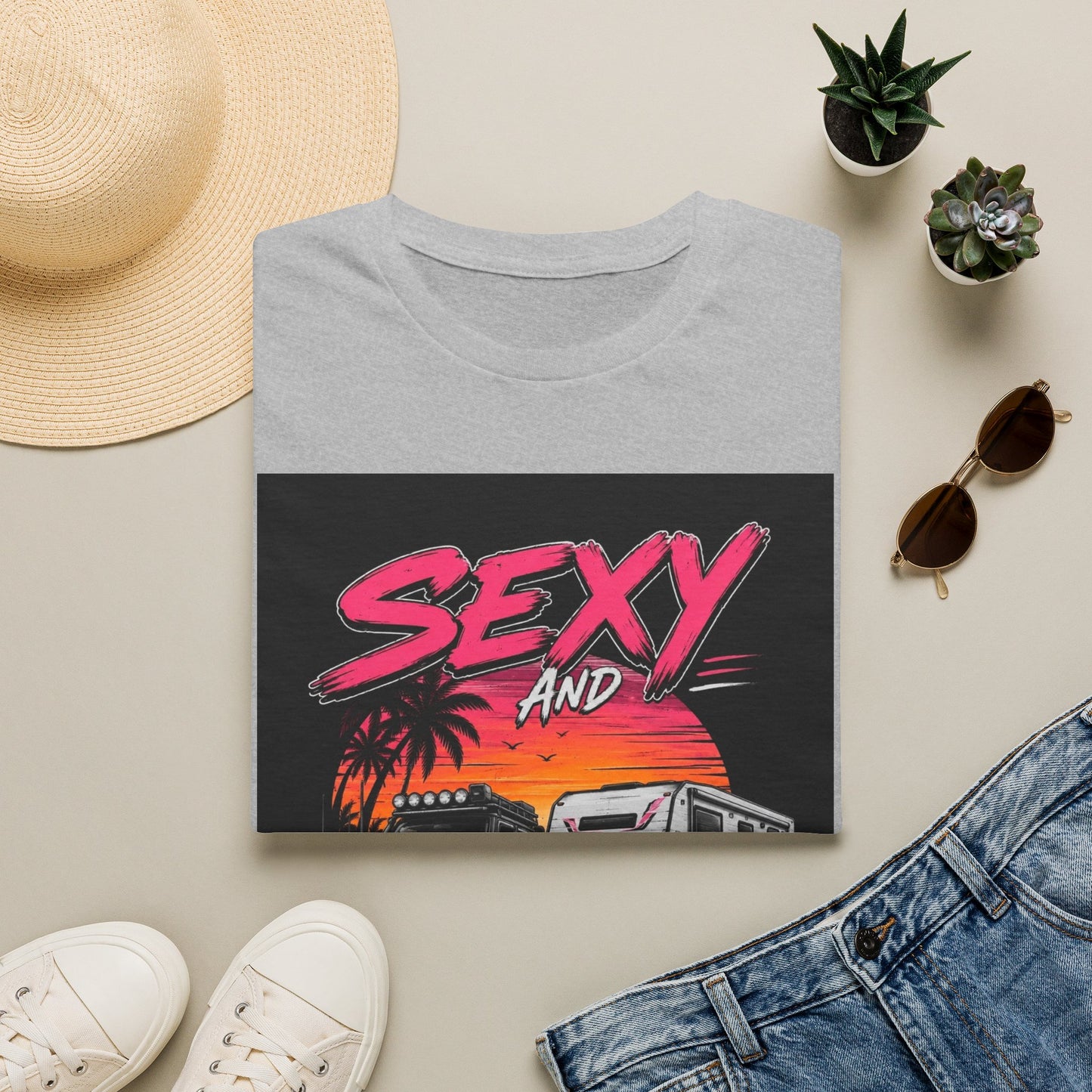 Sexy and I Tow It T‑Shirt — Retro Sunset Tow Truck Tee