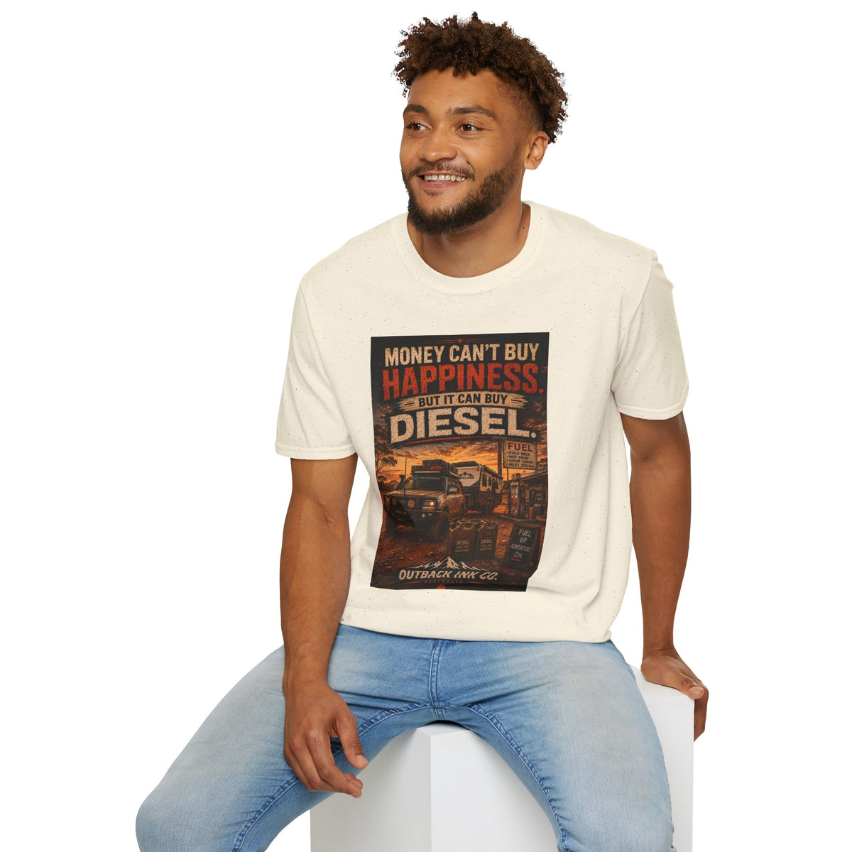 Diesel Truck Tee — "Money Can't Buy Happiness but It Can Buy Diesel" Vintage Graphic T-Shirt