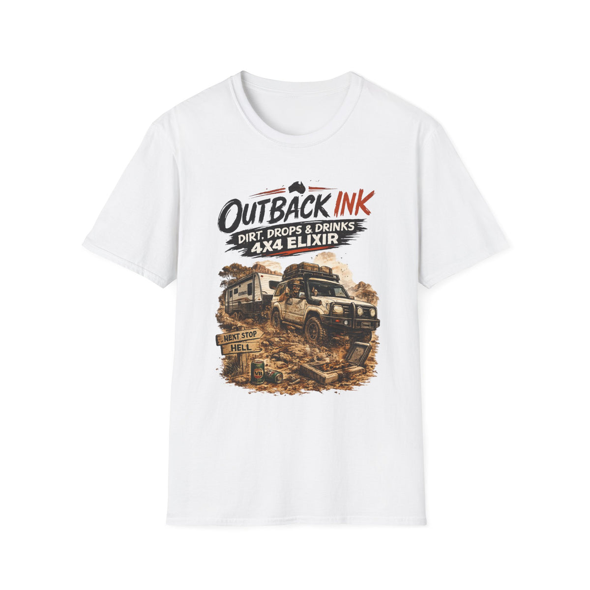 Outback Ink 4x4 T-Shirt – Dirt, Drops & Drinks Off-Road Graphic Tee