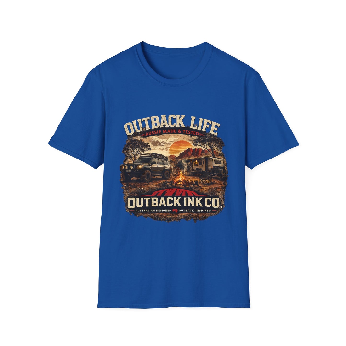 Outback Life Graphic T-Shirt — Aussie Made Caravan & Camper Sunset Tee