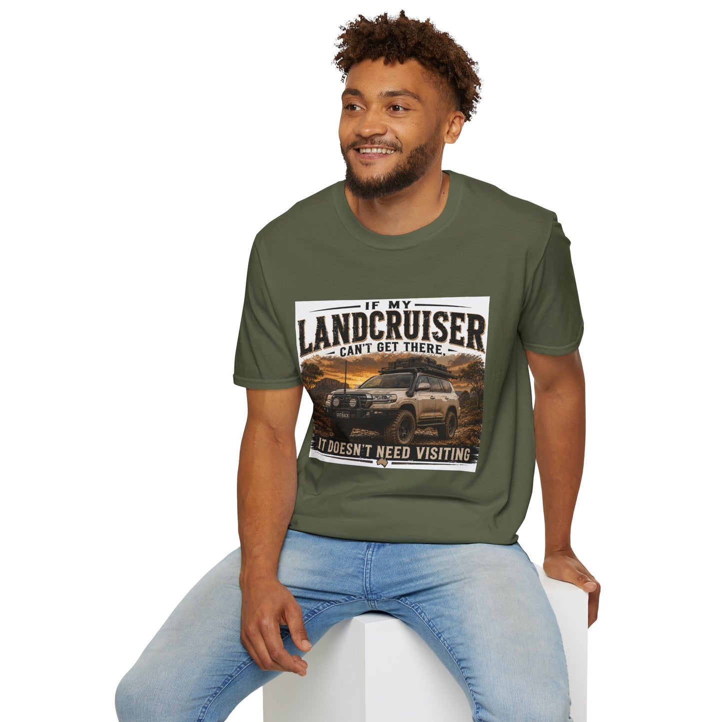 Landcruiser Graphic T‑Shirt — "If My Landcruiser Can't Get There... It Doesn't Need Visiting"