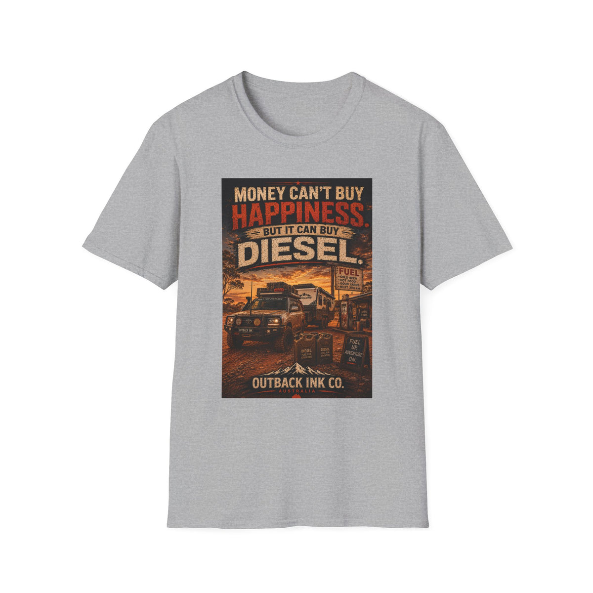 Diesel Truck Tee — "Money Can't Buy Happiness but It Can Buy Diesel" Vintage Graphic T-Shirt