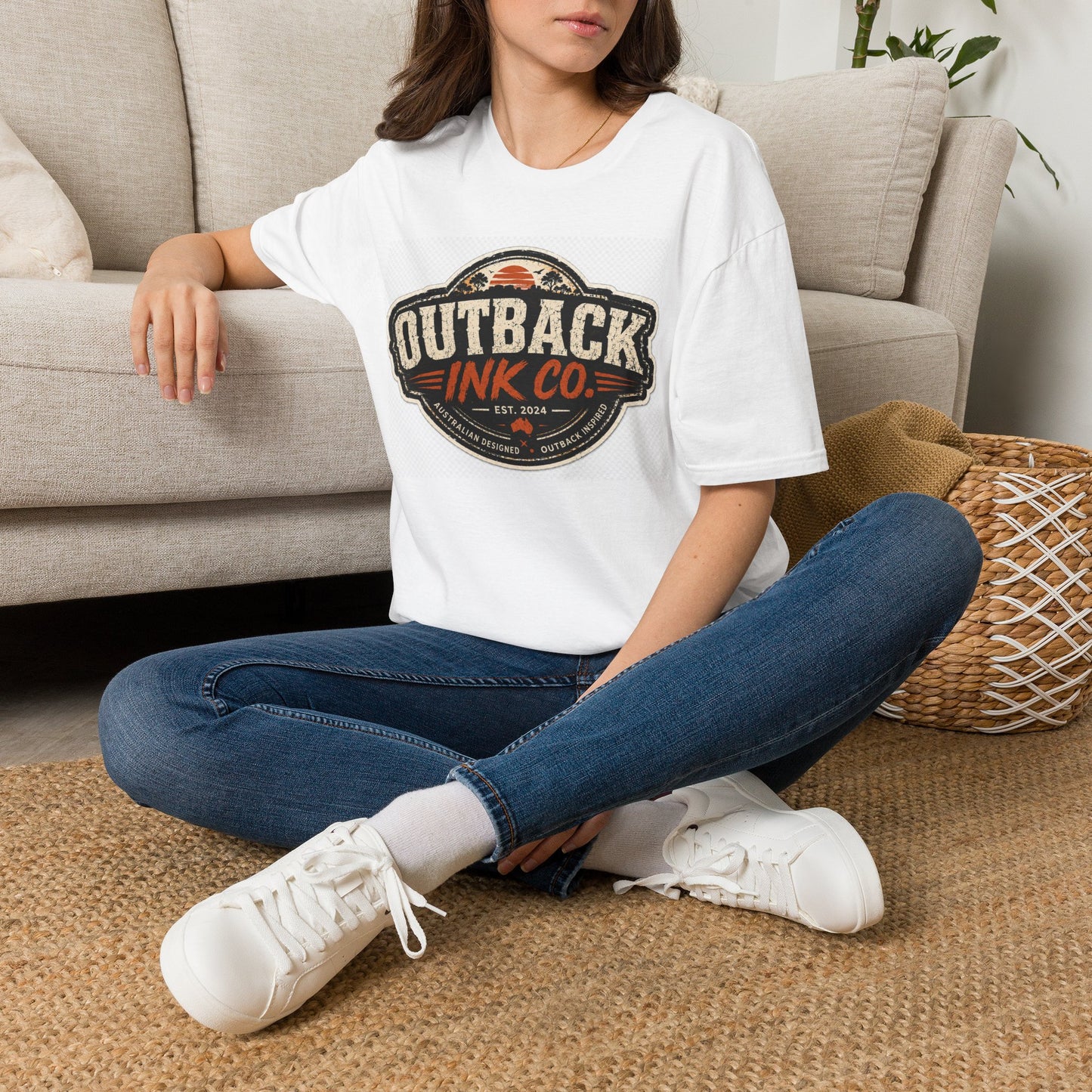 Outback Ink Co. Vintage Logo T-Shirt — Retro Australian Ink Studio Tee
