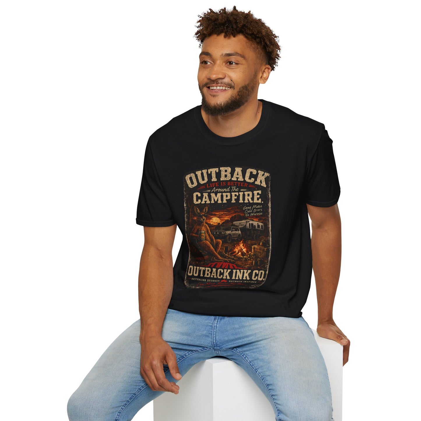 Campfire Outback T-Shirt — "Outback Campfire" Vintage Outdoor Graphic Tee