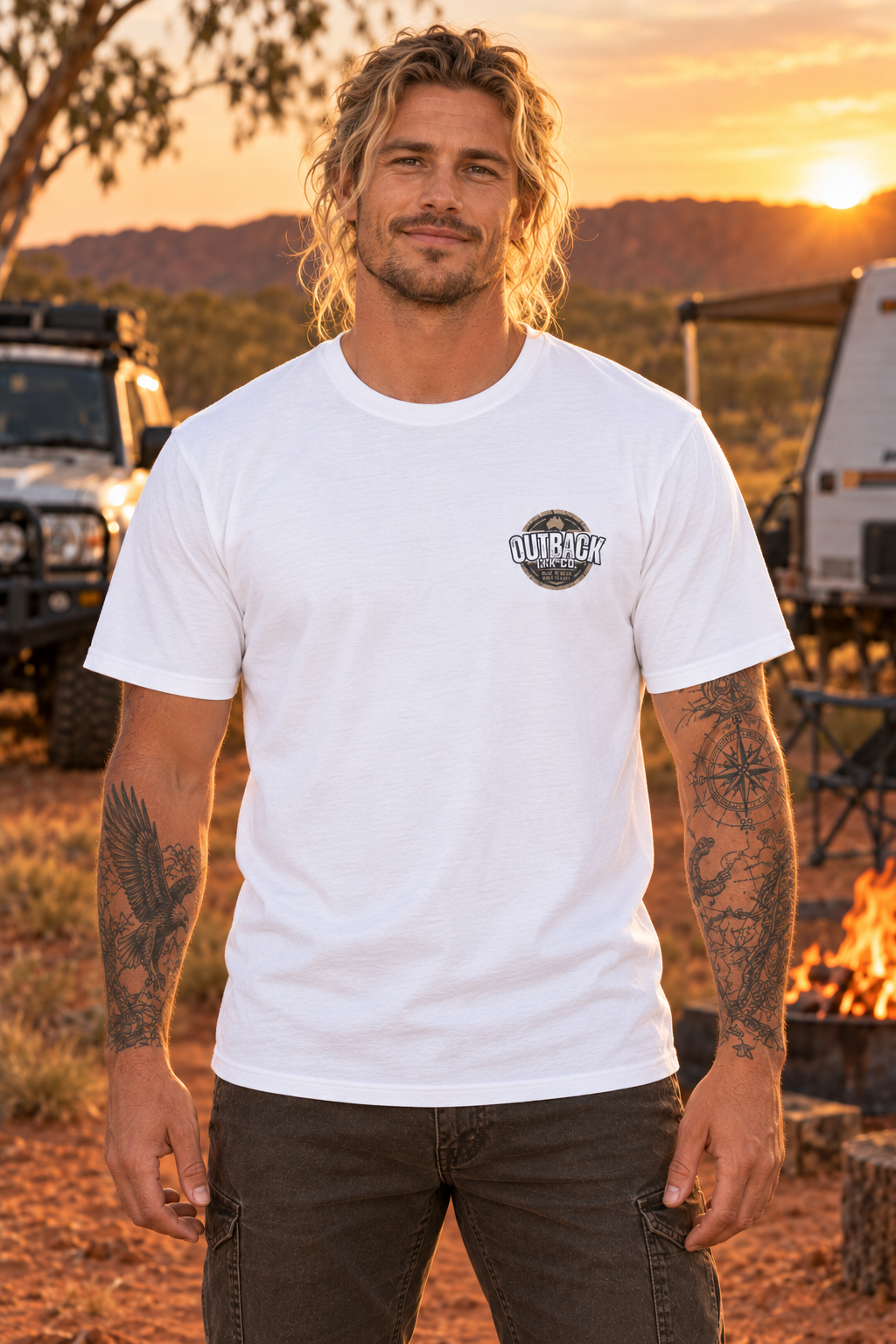 Outback Vintage Patch T‑Shirt – Retro Adventure Tee