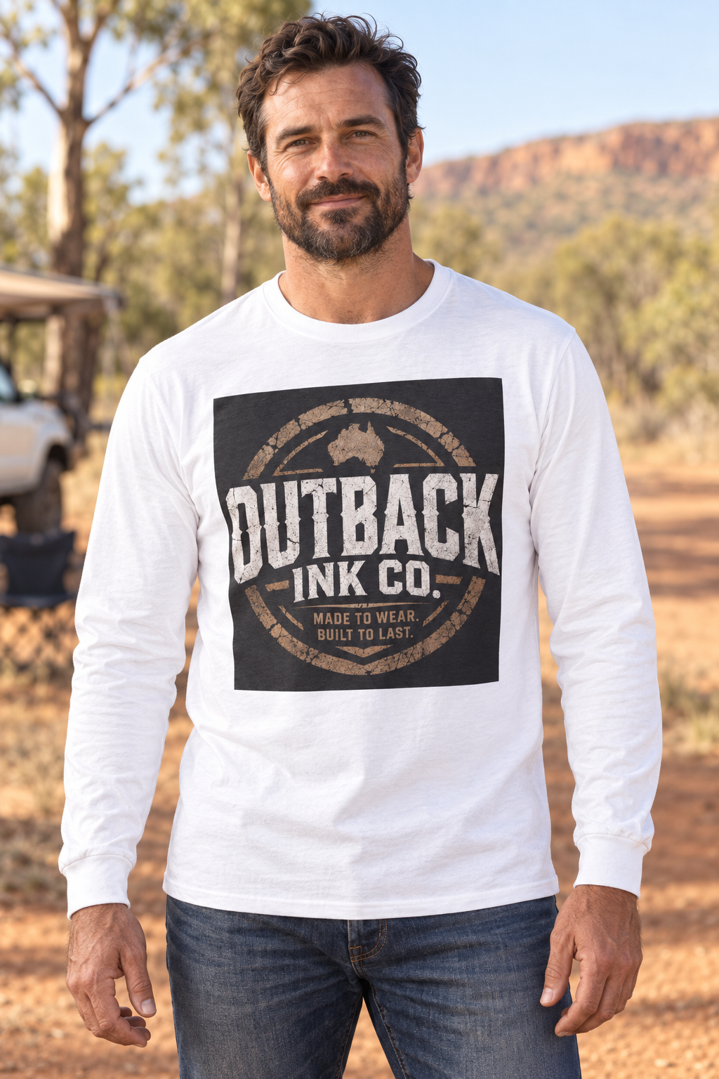 Outback Ink Co. Vintage Logo Long Sleeve Tee
