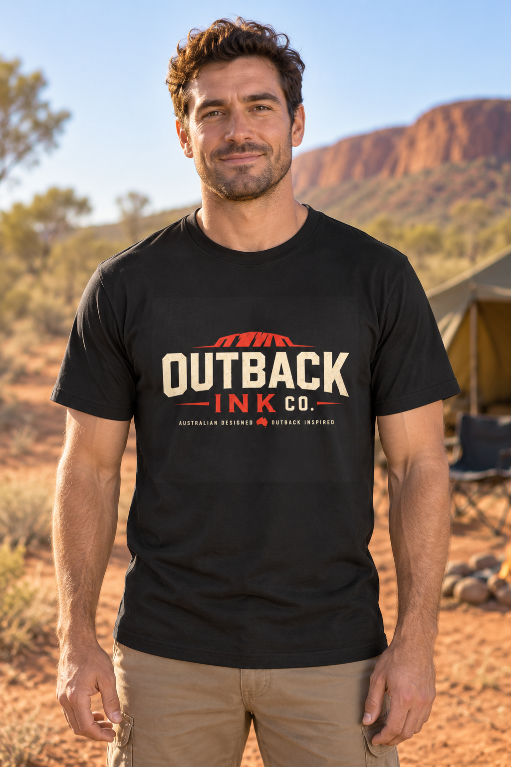 Outback Ink Co. T-Shirt — Retro Desert Logo Tee