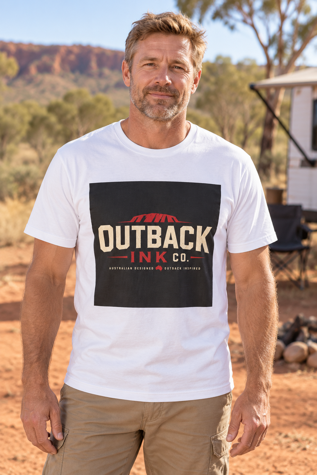 Outback Ink Co. T-Shirt — Retro Desert Logo Tee