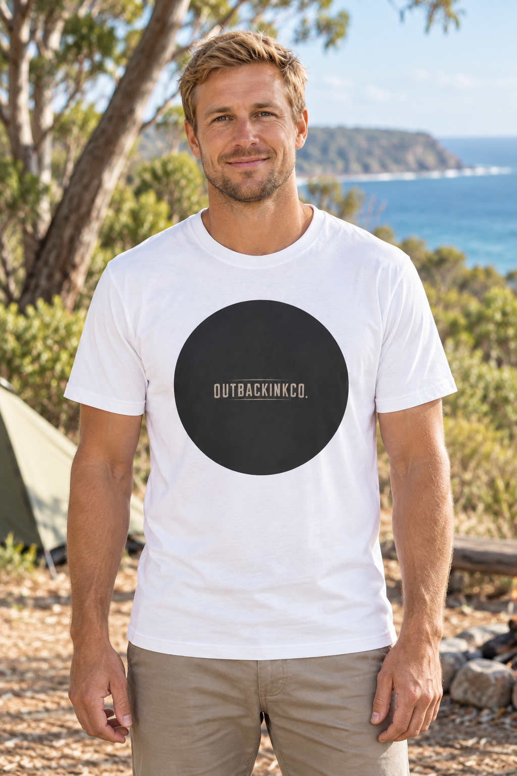 Circle Logo T-Shirt — OUTBACKINKCO. Minimal Graphic Tee