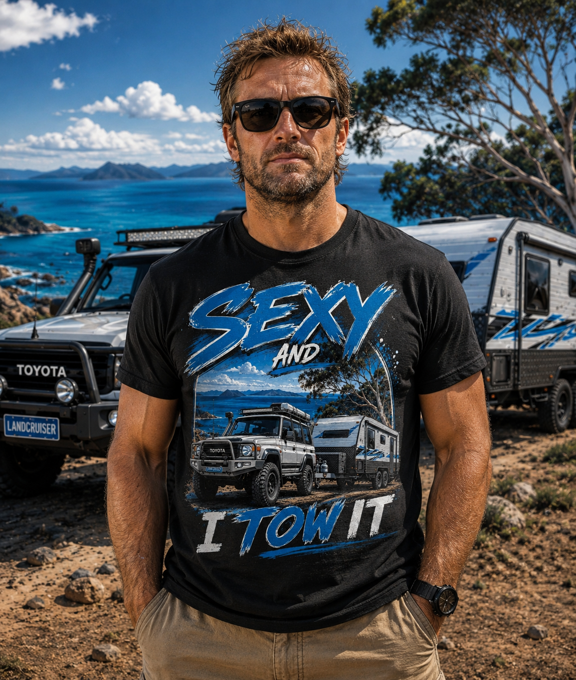 T-Shirt — 'Sexy and I Tow It' Caravan Tee | Funny RV & Tow Lifestyle Shirt