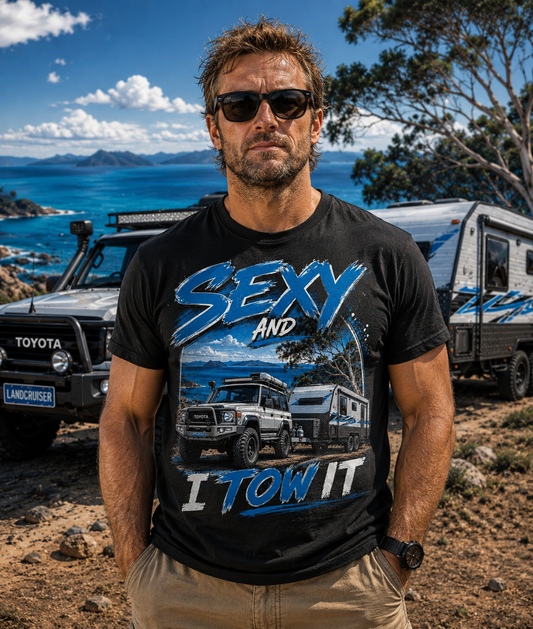 T-Shirt — 'Sexy and I Tow It' Caravan Tee | Funny RV & Tow Lifestyle Shirt
